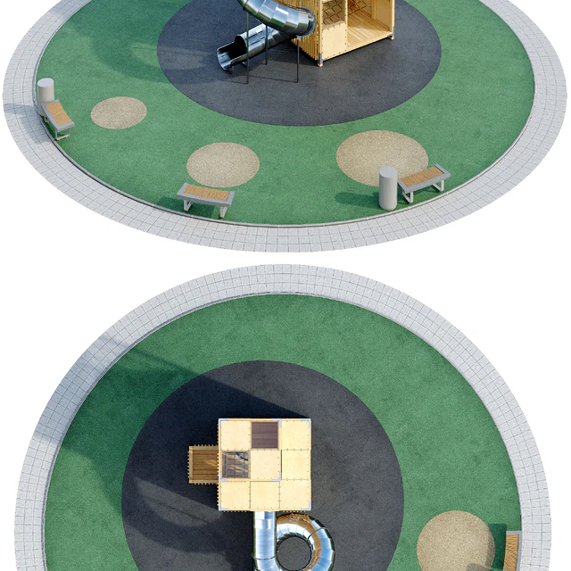 Children's play complex Tower. Playground — Descargar