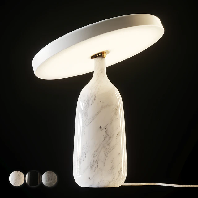 Normann Copenhagen - Eddy Table Lamp EU Black, White and Grey Marble — Скачать