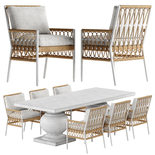 Serena and Lily Salt Greek chair Terrace table set — Descargar