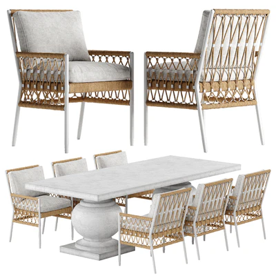 Serena and Lily Salt Greek chair Terrace table set — Ver 1