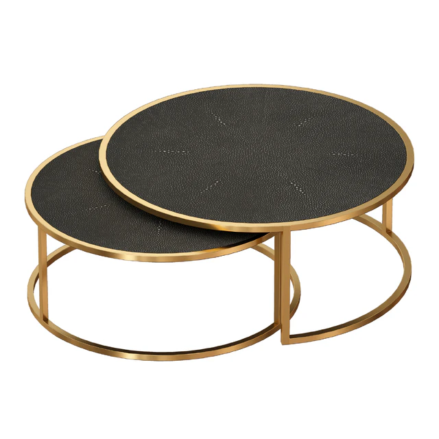 Keya Antique Brass Nesting Coffee Tables (Crate and Barrel) — Descargar