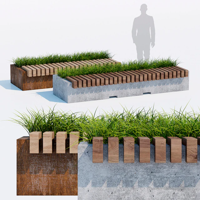 Big green benches — Скачать
