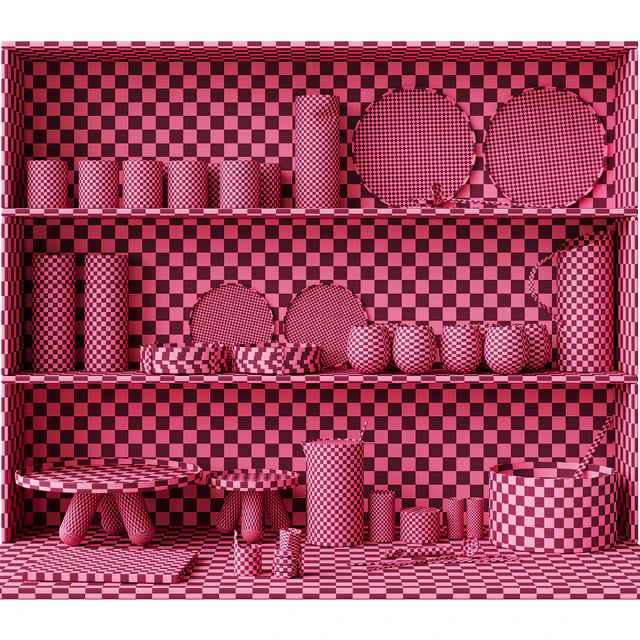 059 Kitchen decor set DISHES aluminum 01 — Descargar