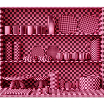 059 Kitchen decor set DISHES aluminum 01 — Ver 3