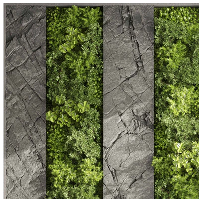 Vertical Wall Garden With Rock frame - 27 — Ver 5