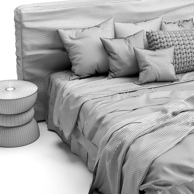 Zulu Upholstered Bed White — Скачать