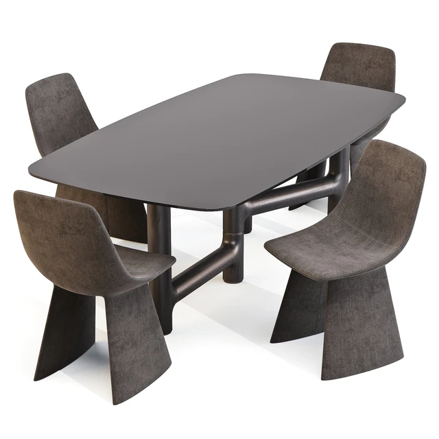 Dining Set 02: Bonaldo (Pivot Table and Agea Chairs) — Скачать