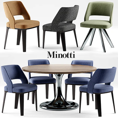 Стол и стулья minotti  NETO table OWENS CHAIR — Вид 1