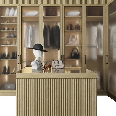 Corner dressing room with an island 3 — Ver 4