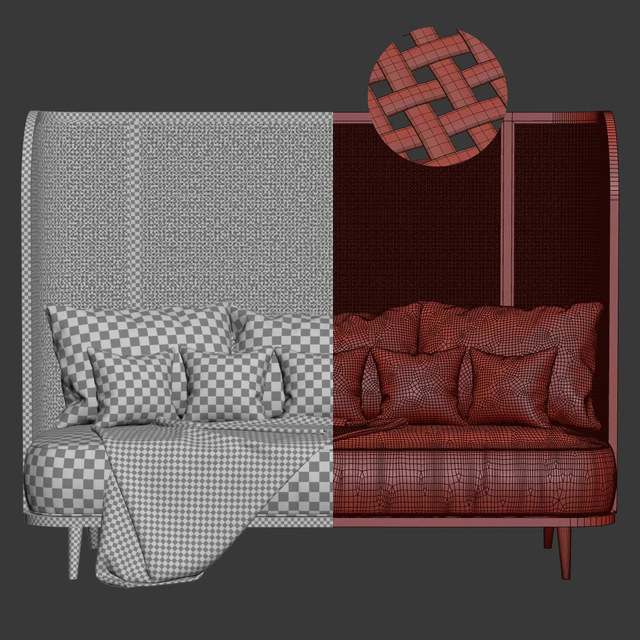 Three-seater garden sofa CV33 High back / Трехместный диван из ротанга — Скачать