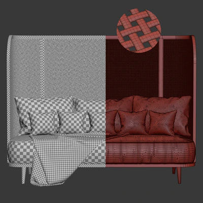 Three-seater garden sofa CV33 High back / Трехместный диван из ротанга — Вид 3