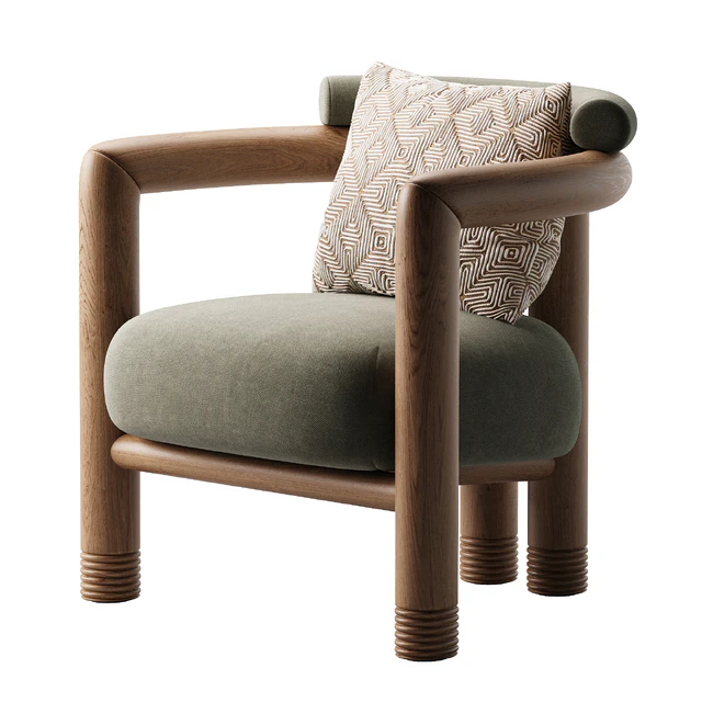 Porto Wood Frame Accent Chair — Descargar