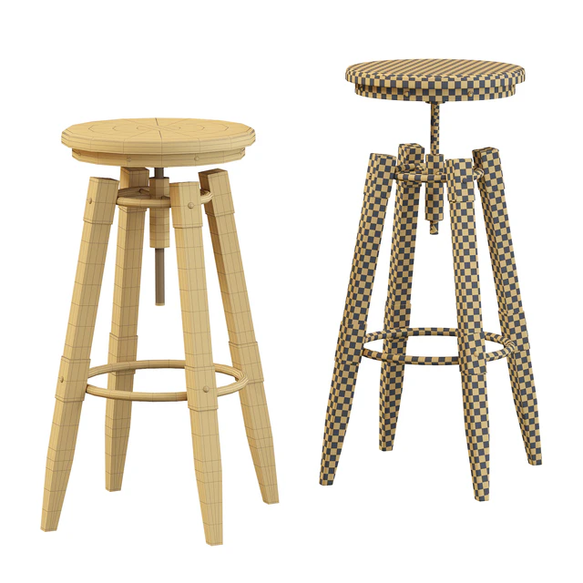 BY-lYJ Bar Stool Industrial Vintage Metal — Скачать
