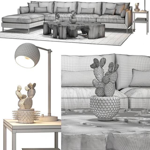 Benson Sectional & Meteor Coffee Table Set — Descargar