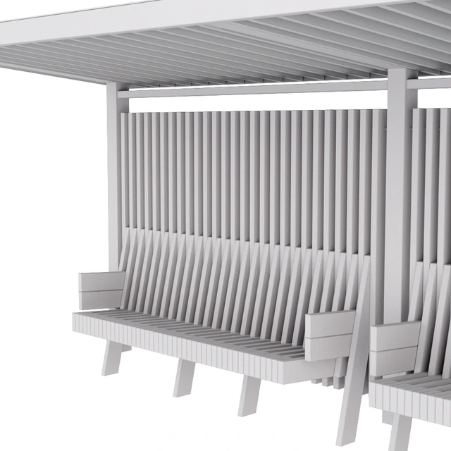 Навес со скамейками — Скачать