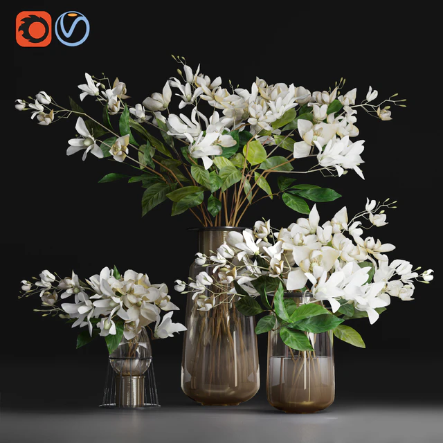 Gardenia / jasmine bouquet vases — Descargar