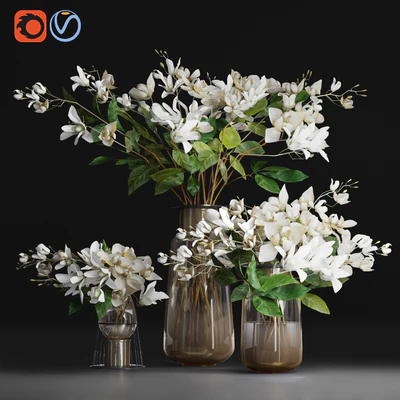 Gardenia / jasmine bouquet vases — Ver 1