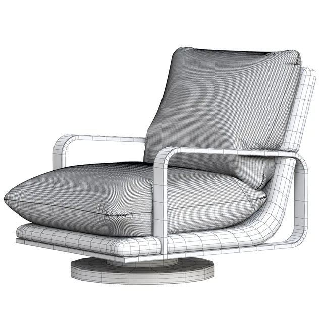 Rare Milo Baughman Brass Base Swivel Lounge Chairs Pair — Скачать