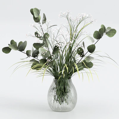 Bouquet of eucalyptus with grass and flowers — Ver 1