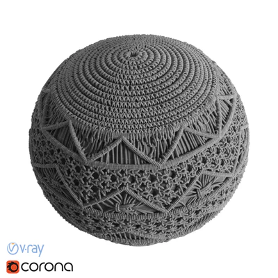 RH Teen - Hand Knotted Macrame Pouf — Ver 2