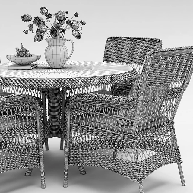 Marie wicker chair and Grace dining table — Descargar