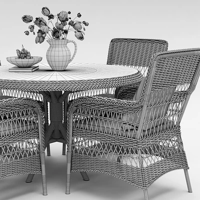 Marie wicker chair and Grace dining table — Ver 2