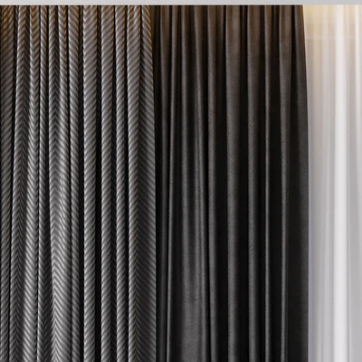Hadi Gray & Gold Curtains 55 Soft Curtains and Linen Silk Fabric — Ver 4