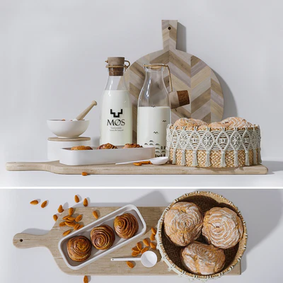 Set - Milk and homemade cakes — Ver 1