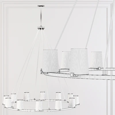 Restoration Hardware PAUILLAC ROUND CHANDELIER 48 Glass shade and Brass — Вид 2