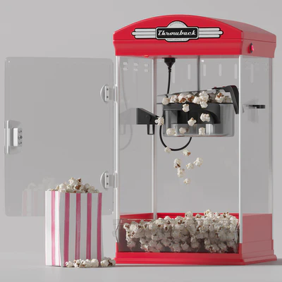 Throwback Movie Theatre Popcorn Machine with Cart — Вид 2