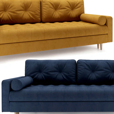 Диван Ситено в 6 цветах ( Smart Grafit/Barhat Emerald/Smart Blue/Smart Seladon/Barhat Salmon/Velvet Light) от Диванру — Вид 4