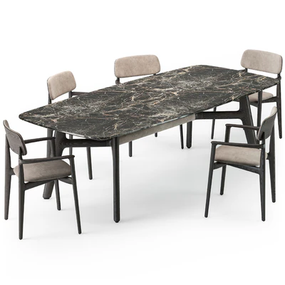 Poliform Curve dining table armchair set — Вид 6
