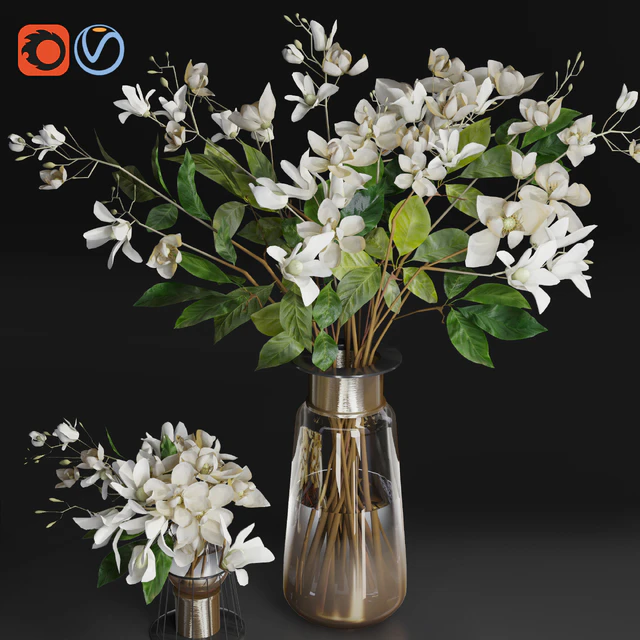 Gardenia / jasmine bouquet vases — Descargar