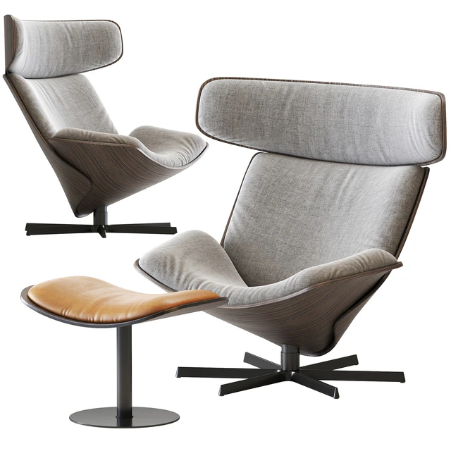 Almora B&B Italia Armchair and Footrest — Скачать