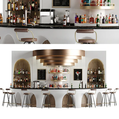 Bar 14 Curve Bar (110 Bottles + Bar Objects) — Вид 1