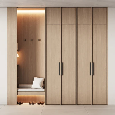 541 hallway zone 14 minimal modular wardeobe with seating niche — Ver 1