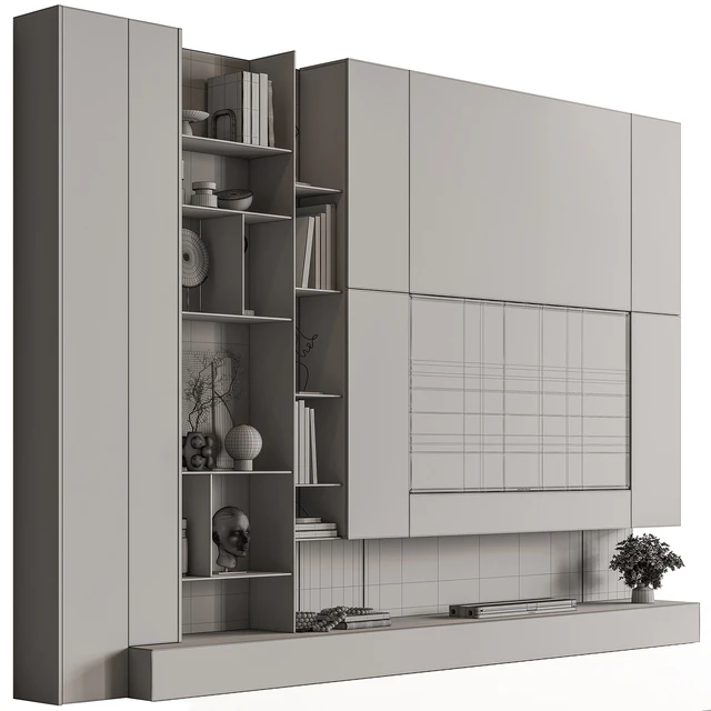 TV Wall Wooden - Set 195 — Скачать