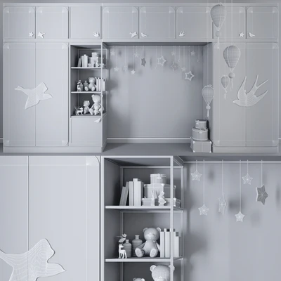 Wardrobe for kids room — Ver 3