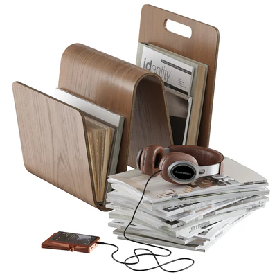 Magazine rack holder book stack headphone floor accessories decor — Вид 1