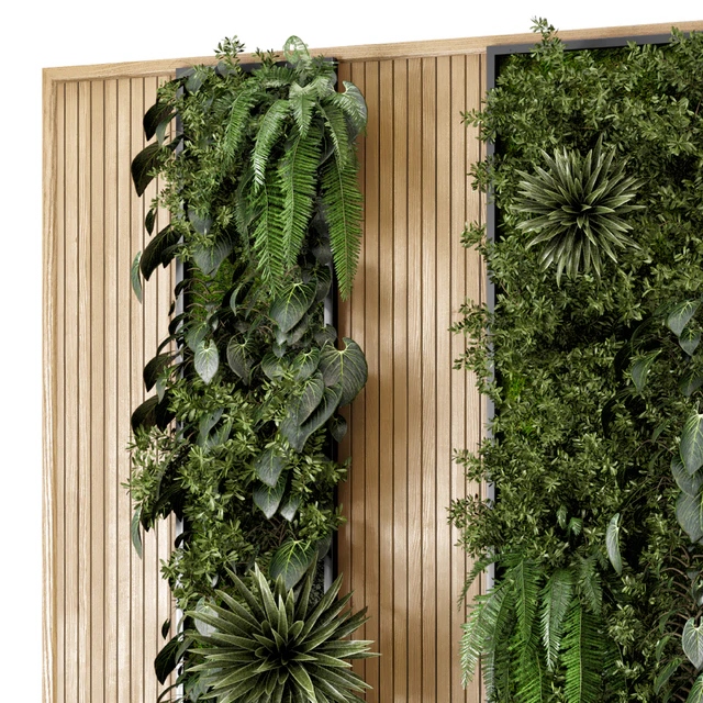 Indoor Wall  Vertical Garden in Wooden Base - Set 536 — Скачать