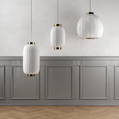 A set of Bloomingville lamps with floor and walls — download