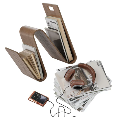 Magazine rack holder book stack headphone floor accessories decor — Вид 4