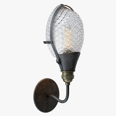 Early Style Quilted Glass Operating Room Light Sconce — Вид 1