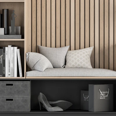 Hallway 17 - Black and Wood Set — Ver 5