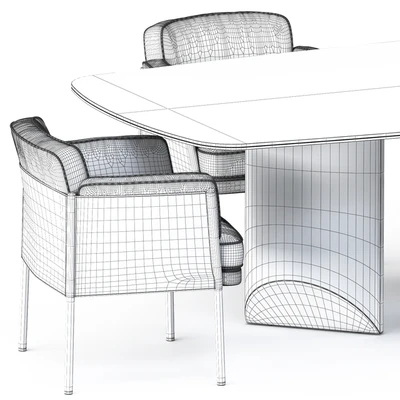 SHELLEY DINING chair and WEDGE DINING Table by Minotti — Вид 4