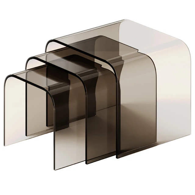 Tonin Casa ANEMONE Glass coffee tables Set — Descargar