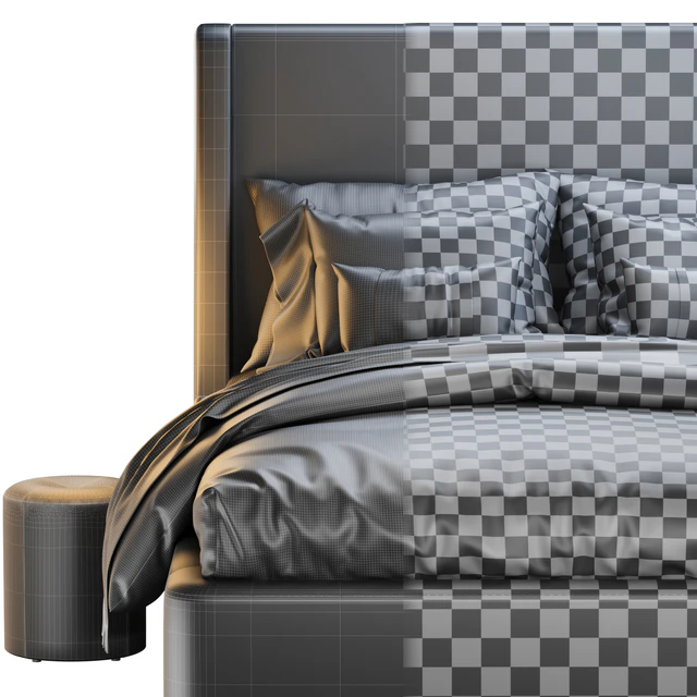 Кровать Дефанс 160 Velvet Grey / emerald /sand / blue с пуфом Кофи Диванру — Скачать