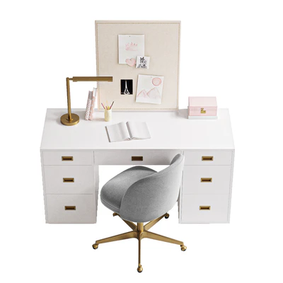 RH AVALON STORAGE DESK / ALESSA UPHOLSTERED DESK CHAIR — Вид 2