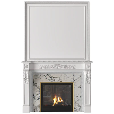 White Fireplace in a classic style. Fireplace in classic style — Ver 1
