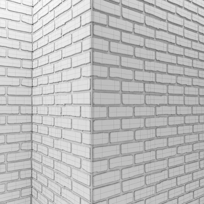 Brick wall with corners, Masonry, brick, loft, decorative, panel, wall, corner, whitewashed brick, white — Ver 2